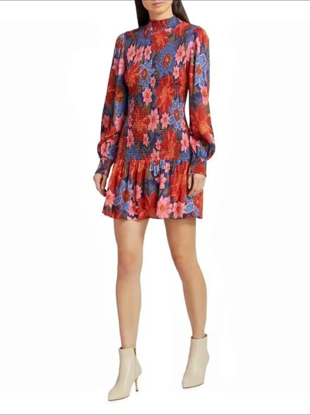 Farm Rio Garden Smocked Mini Dress XS